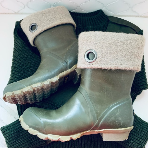 Bogs Shoes - Bogs Becca Solids Waterproof Rain Boots Dive Green 6